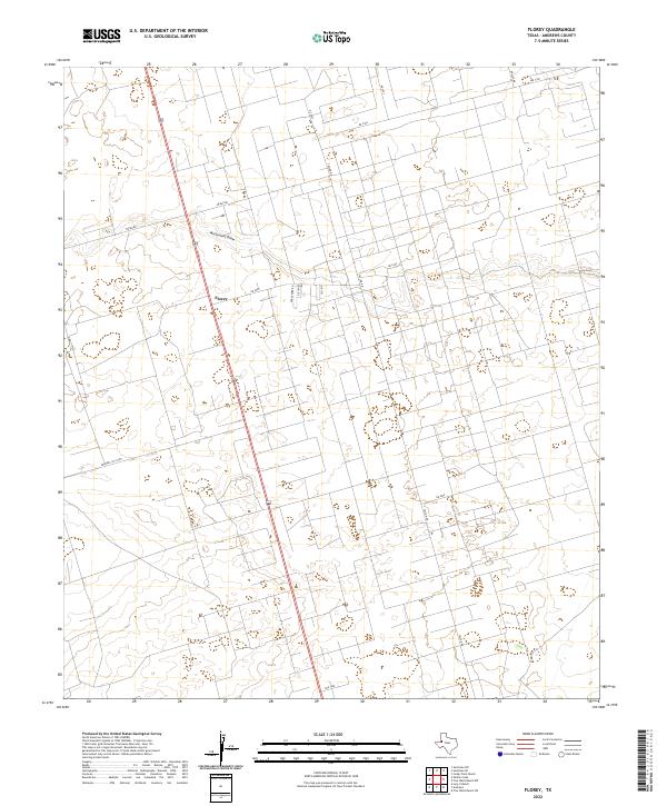 US Topo 7.5-minute map for Florey TX