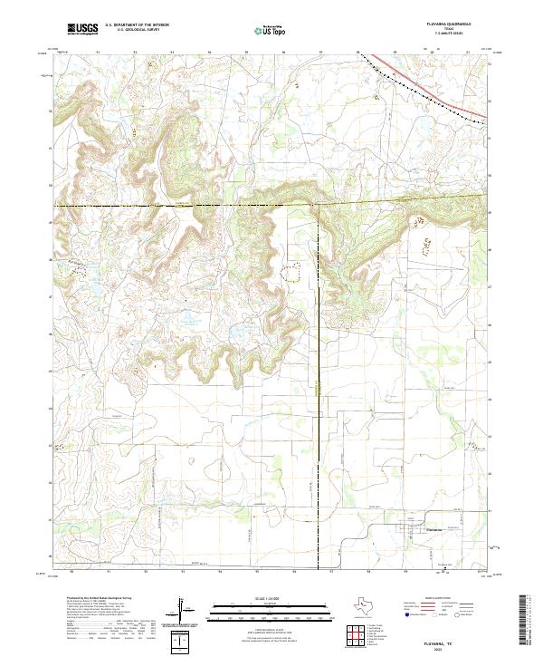 US Topo 7.5-minute map for Fluvanna TX