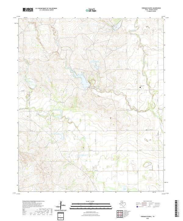 US Topo 7.5-minute map for Foreman Chapel TX