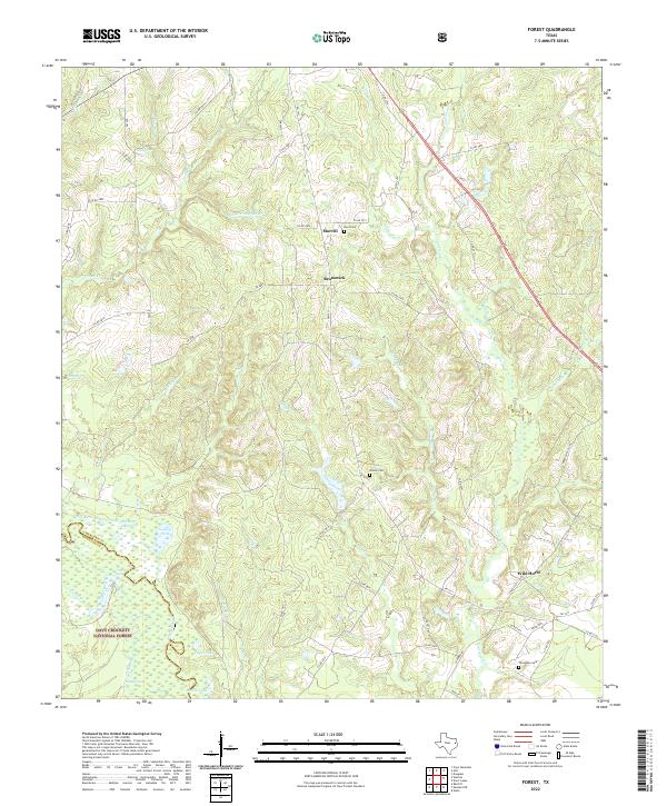 US Topo 7.5-minute map for Forest TX