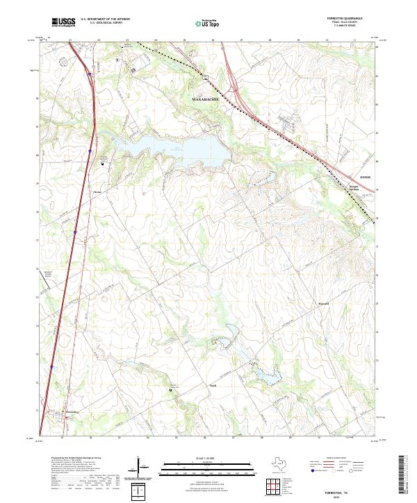 US Topo 7.5-minute map for Forreston TX – American Map Store