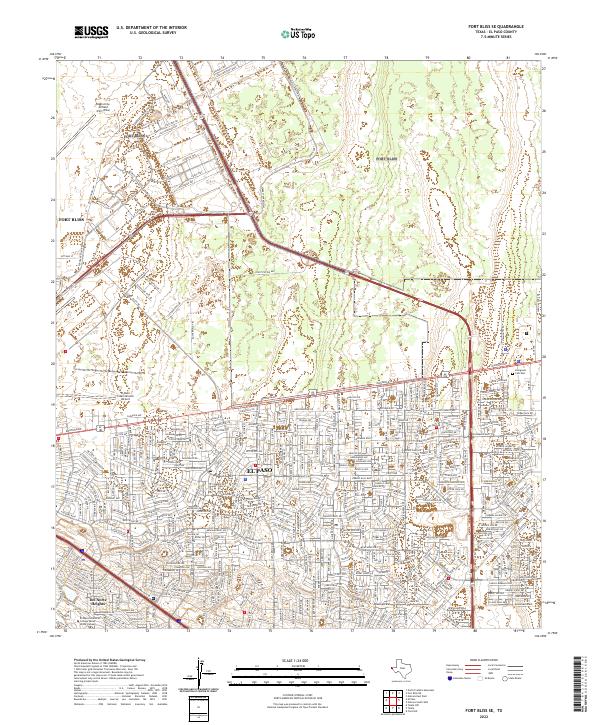 US Topo 7.5-minute map for Fort Bliss SE TX