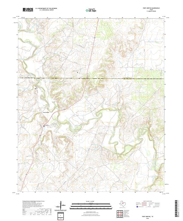 US Topo 7.5-minute map for Fort Griffin TX