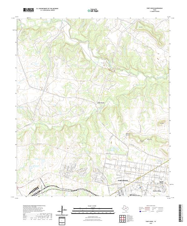US Topo 7.5-minute map for Fort Hood TX