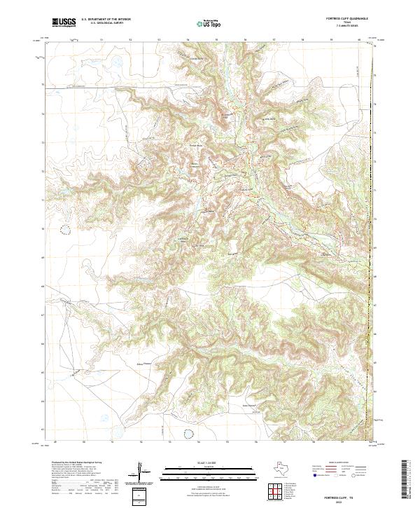 US Topo 7.5-minute map for Fortress Cliff TX