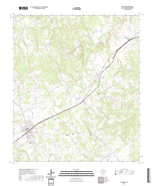 US Topo 7.5-minute map for Franklin TX