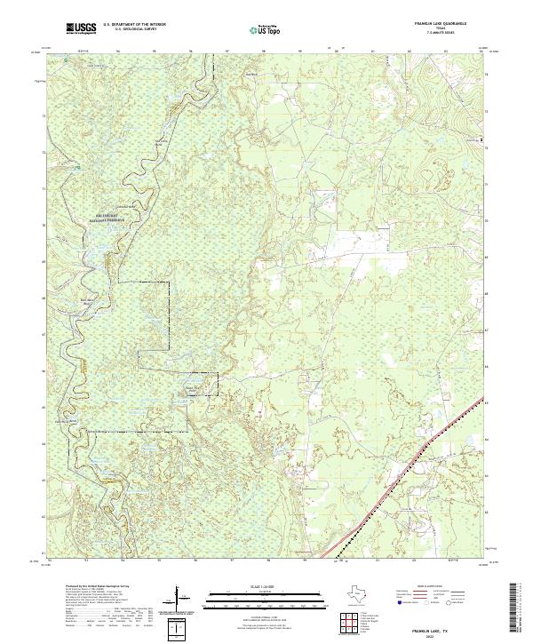 US Topo 7.5-minute map for Franklin Lake TX