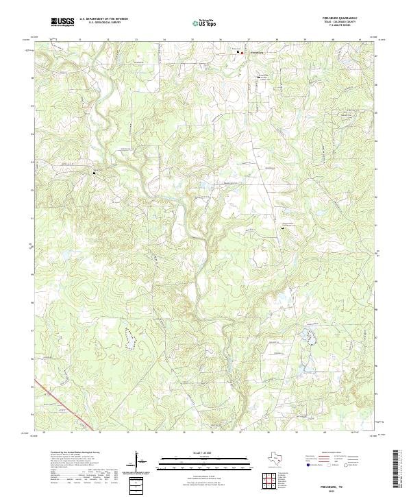 US Topo 7.5-minute map for Frelsburg TX