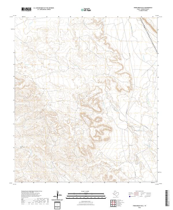 US Topo 7.5-minute map for Frenchman Hills TX