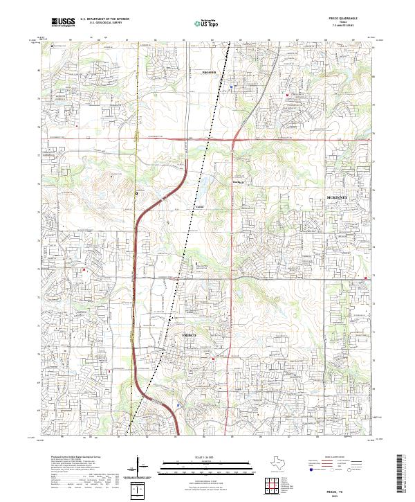 US Topo 7.5-minute map for Frisco TX
