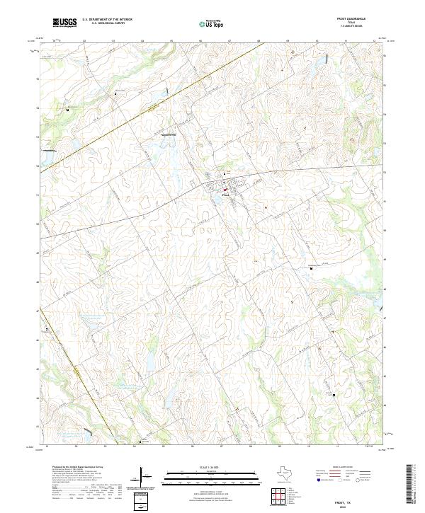 US Topo 7.5-minute map for Frost TX