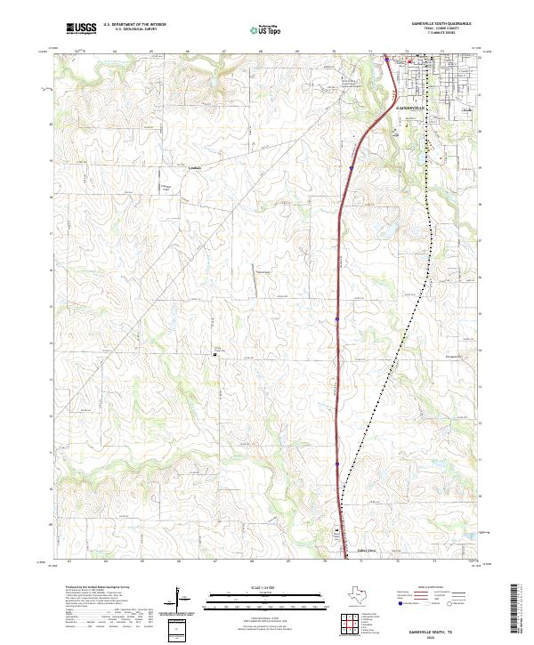 US Topo 7.5-minute map for Gainesville South TX