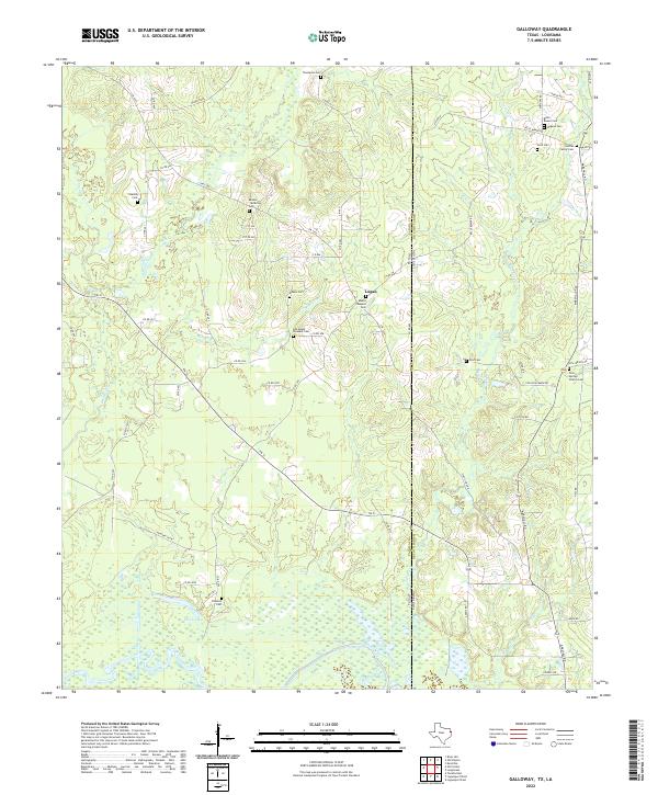 US Topo 7.5-minute map for Galloway TXLA
