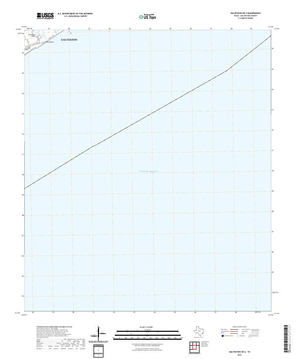 US Topo 7.5-minute map for Galveston OE S TX