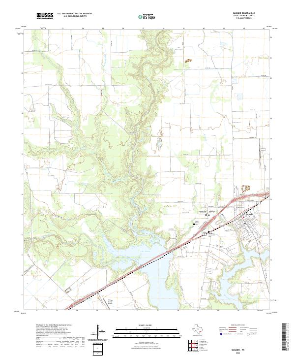 US Topo 7.5-minute map for Ganado TX