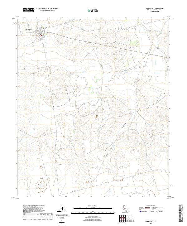 US Topo 7.5-minute map for Garden City TX