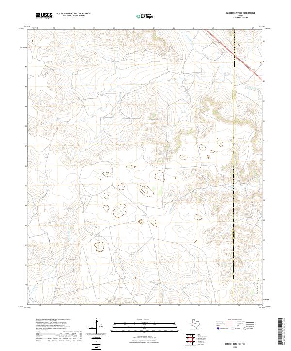 US Topo 7.5-minute map for Garden City NE TX