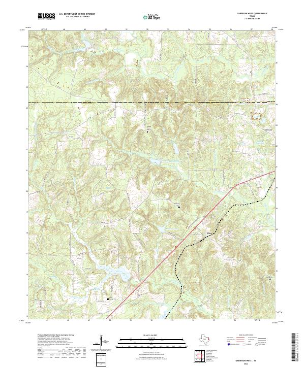 US Topo 7.5-minute map for Garrison West TX