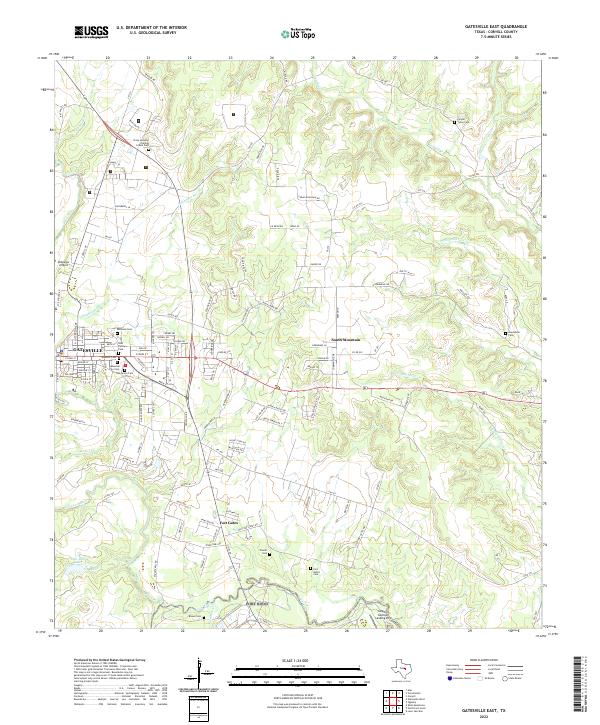 US Topo 7.5-minute map for Gatesville East TX