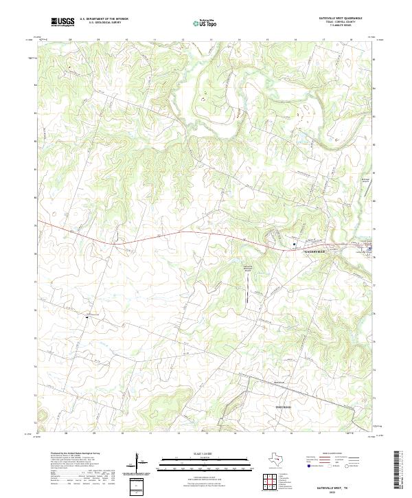 US Topo 7.5-minute map for Gatesville West TX