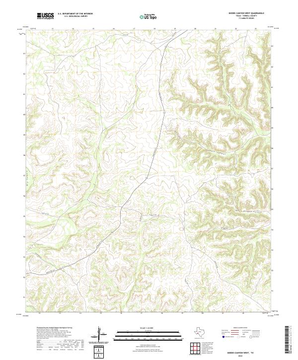 US Topo 7.5-minute map for Geddis Canyon West TX