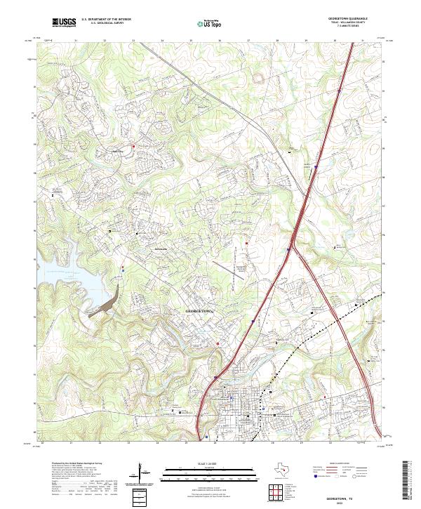 US Topo 7.5-minute map for Georgetown TX