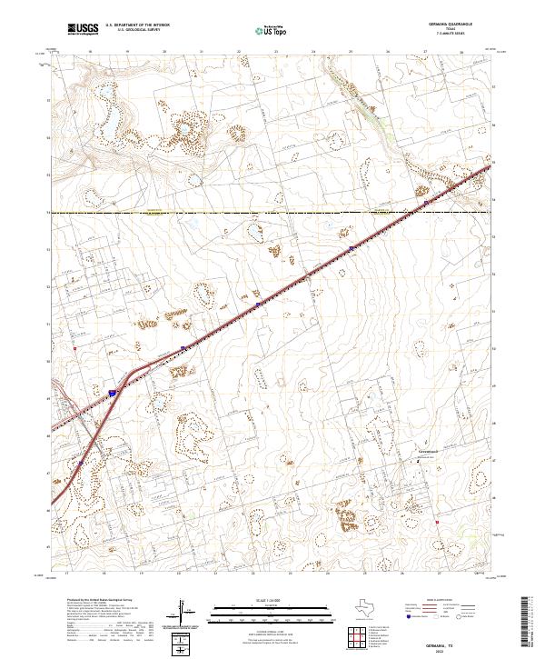 US Topo 7.5-minute map for Germania TX