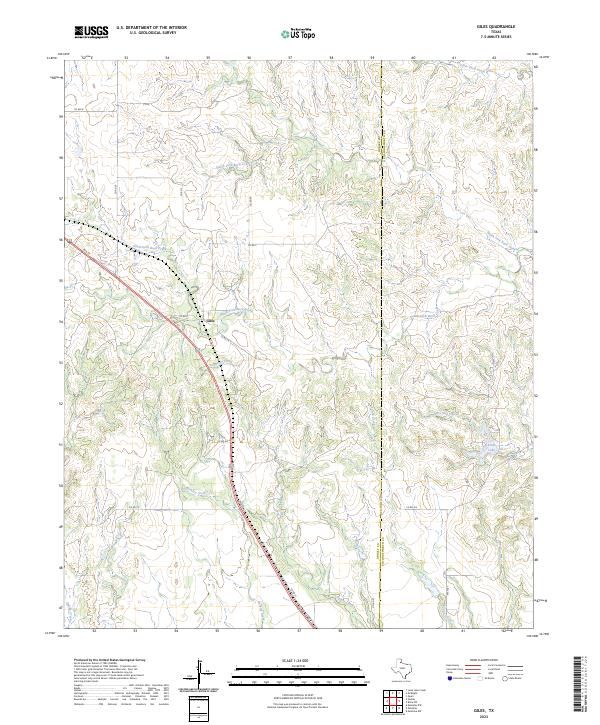 US Topo 7.5-minute map for Giles TX