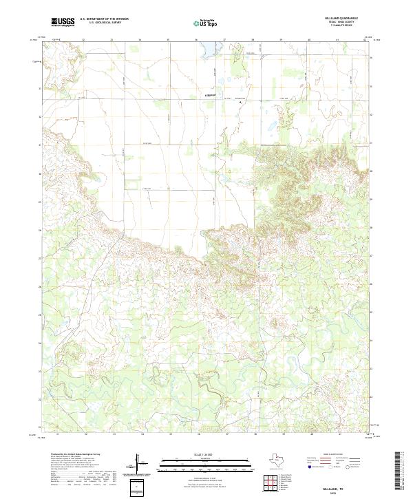 US Topo 7.5-minute map for Gilliland TX