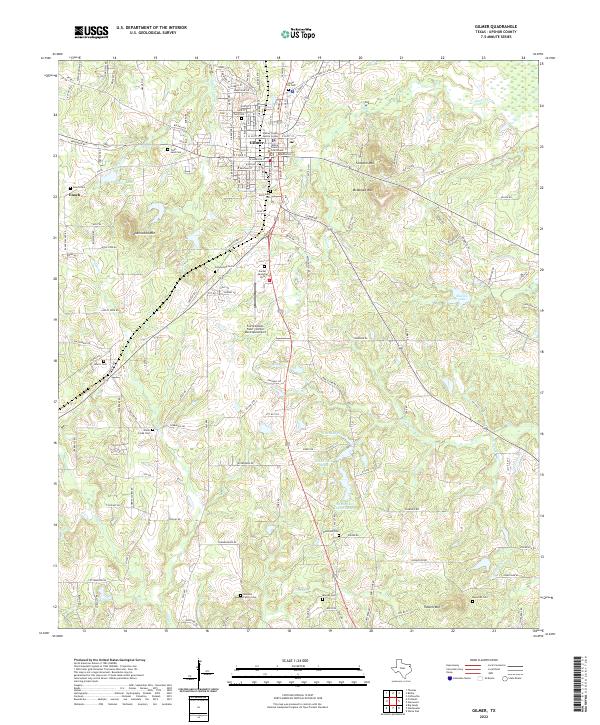 US Topo 7.5-minute map for Gilmer TX