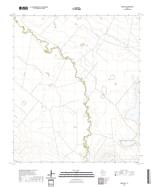 US Topo 7.5-minute map for Girvin NW TX