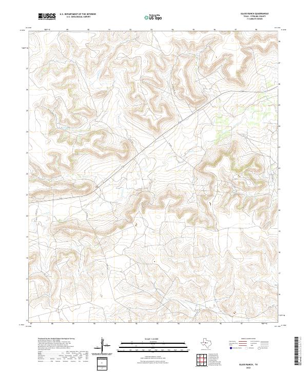 US Topo 7.5-minute map for Glass Ranch TX