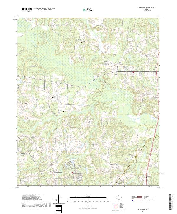 US Topo 7.5-minute map for Glenwood TX