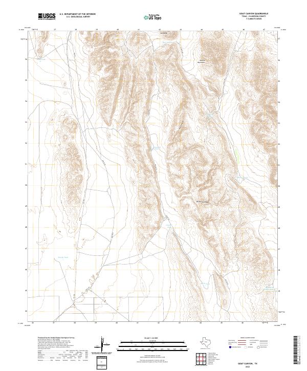 US Topo 7.5-minute map for Goat Canyon TX