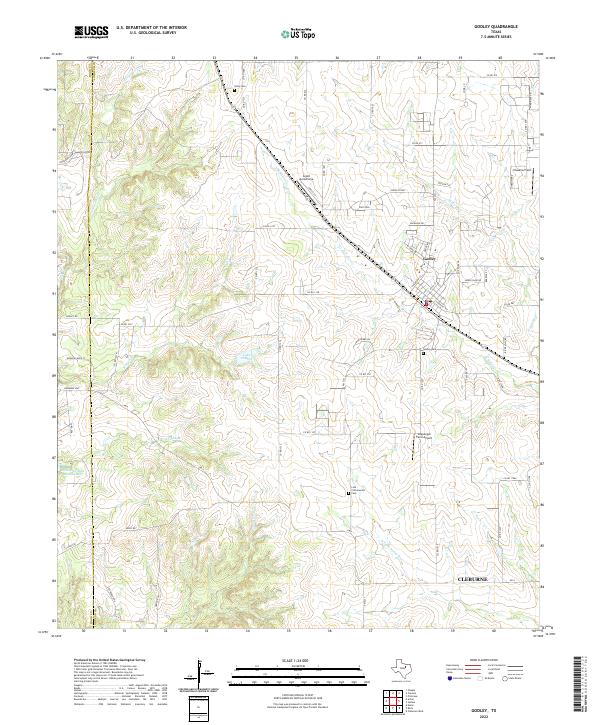 US Topo 7.5-minute map for Godley TX