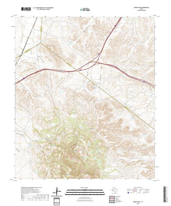 US Topo 7.5-minute map for Gomez Peak TX