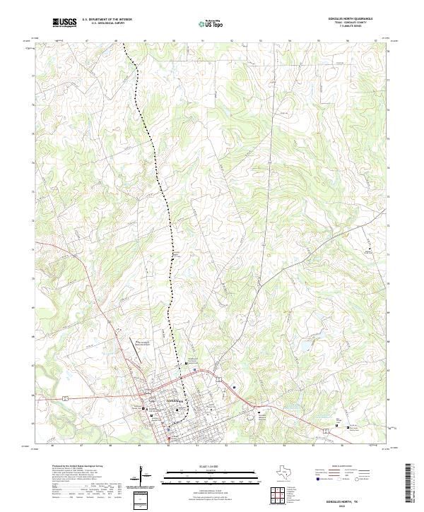 US Topo 7.5-minute map for Gonzales North TX