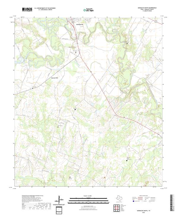 US Topo 7.5-minute map for Gonzales South TX