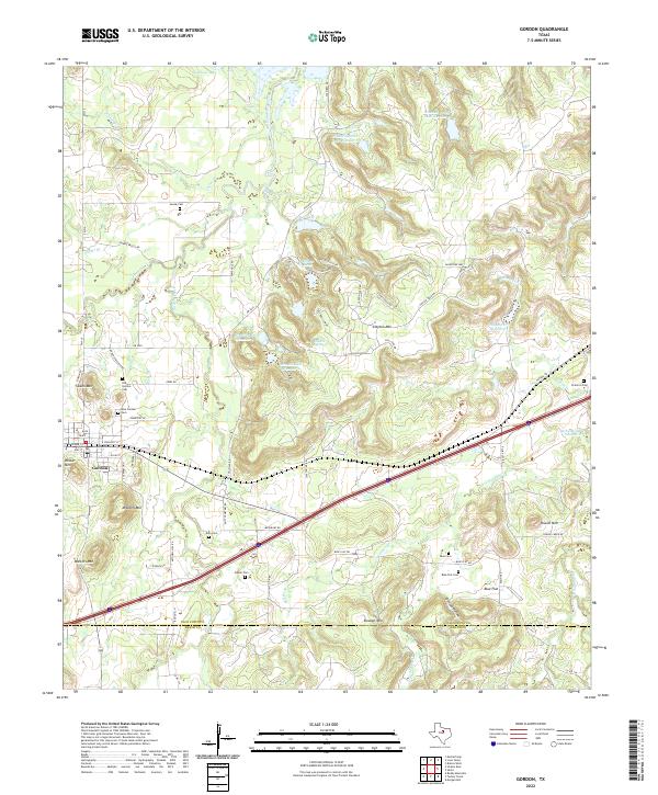 US Topo 7.5-minute map for Gordon TX