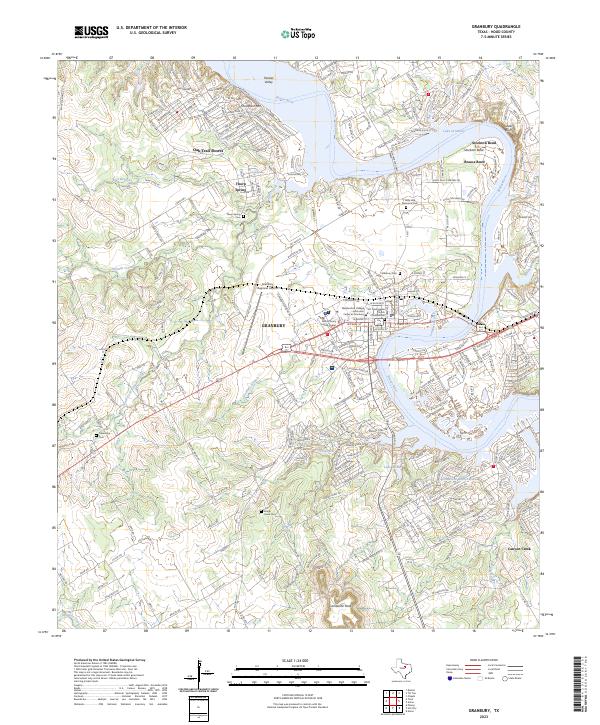 US Topo 7.5-minute map for Granbury TX