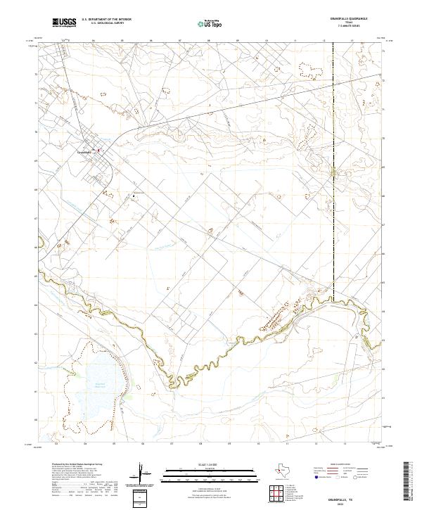 US Topo 7.5-minute map for Grandfalls TX