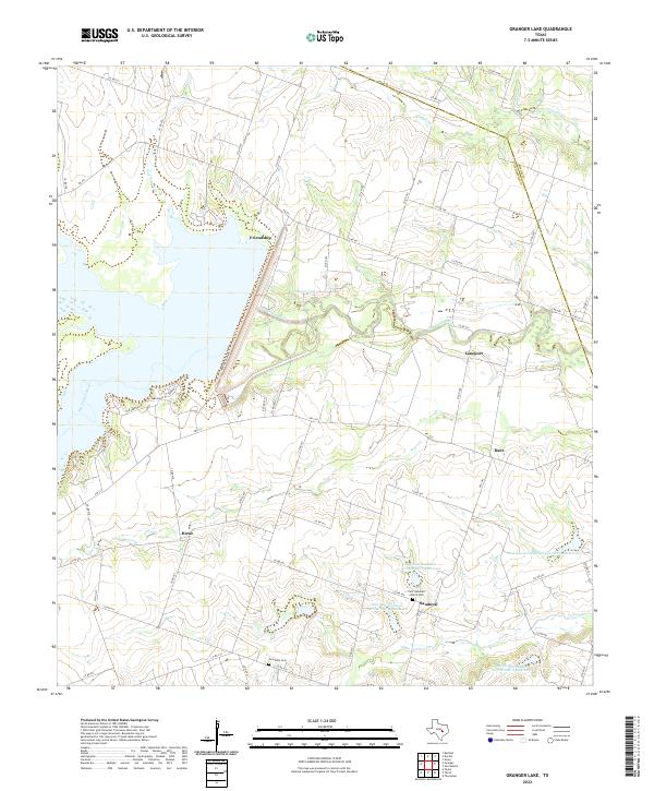 US Topo 7.5-minute map for Granger Lake TX