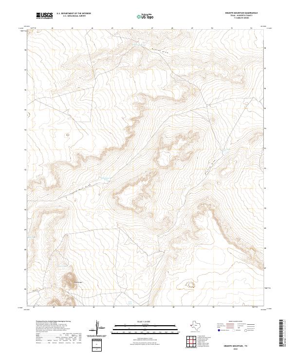 US Topo 7.5-minute map for Granite Mountain TX