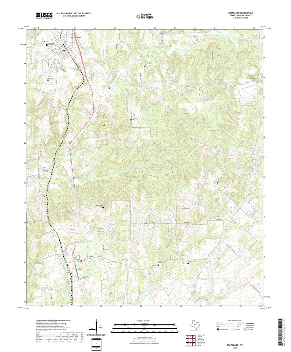 US Topo 7.5-minute map for Grapeland TX