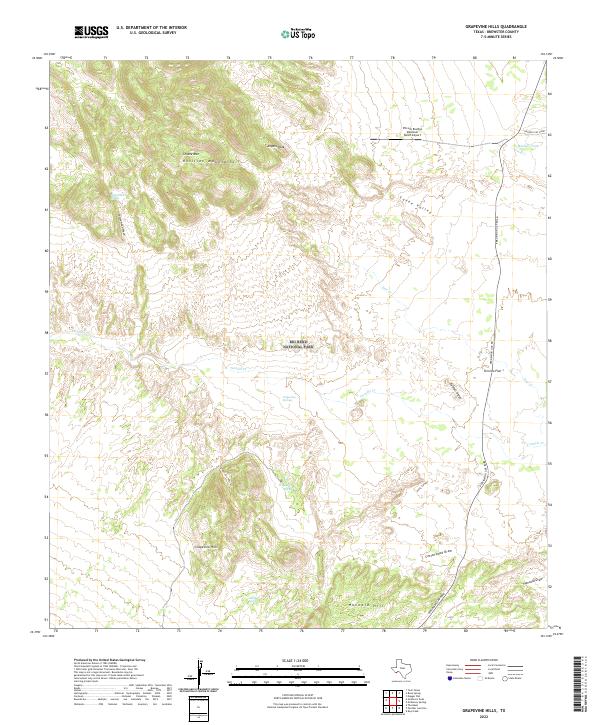 US Topo 7.5-minute map for Grapevine Hills TX