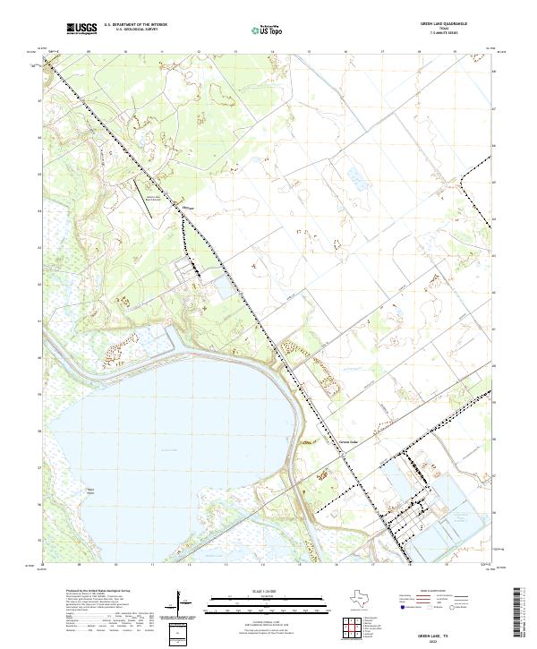 US Topo 7.5-minute map for Green Lake TX