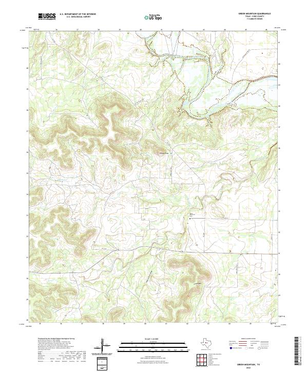 US Topo 7.5-minute map for Green Mountain TX