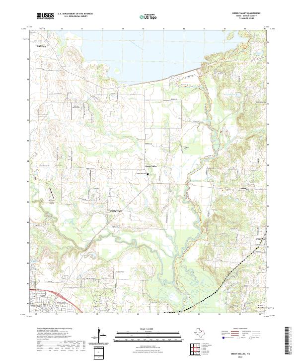 US Topo 7.5-minute map for Green Valley TX