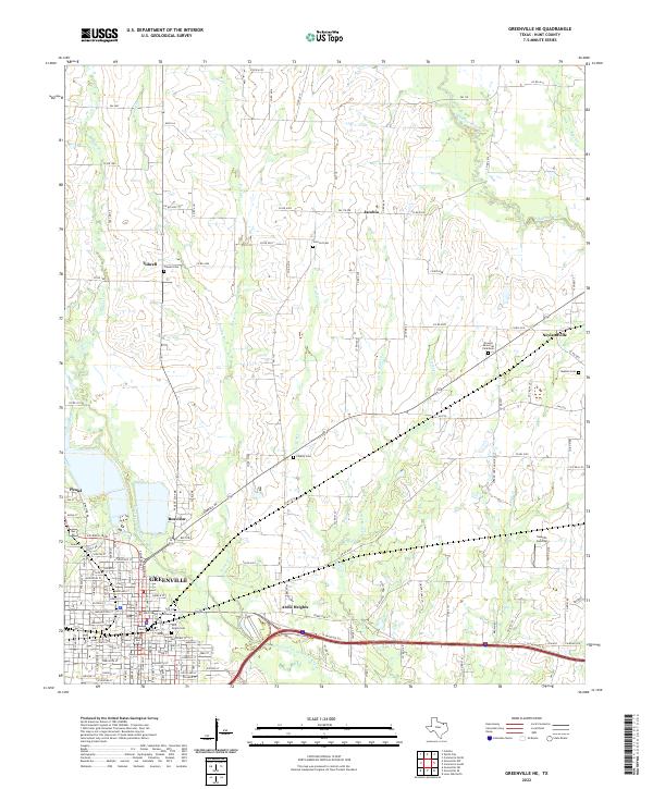 US Topo 7.5-minute map for Greenville NE TX