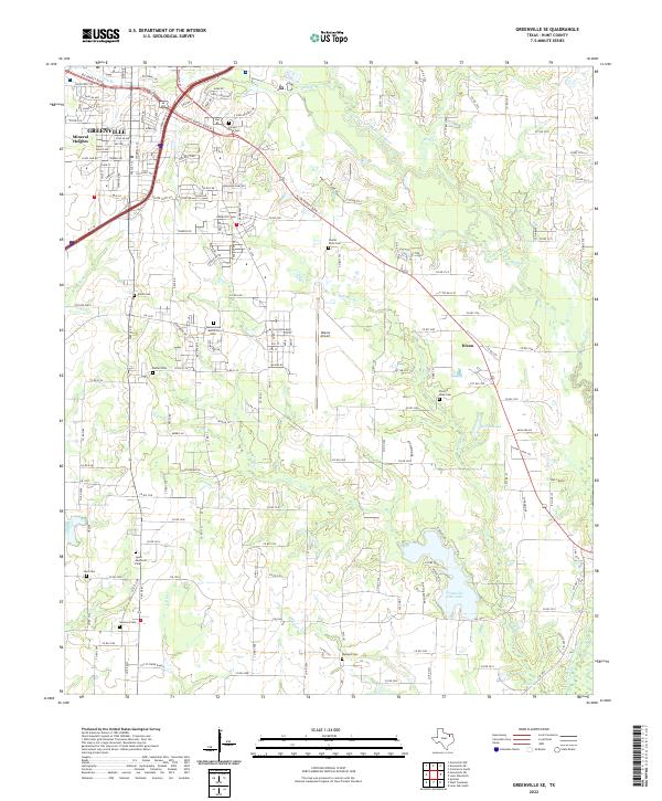 US Topo 7.5-minute map for Greenville SE TX